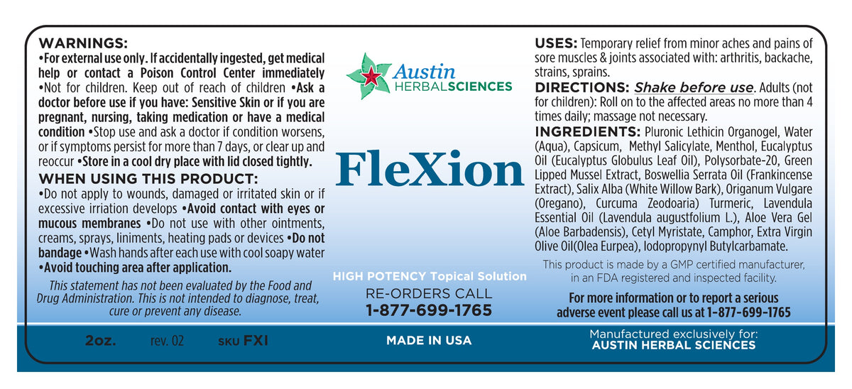 FleXion full product label